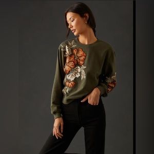 Anthropologie Appliqué Sweatshirt Sz M *NWT*